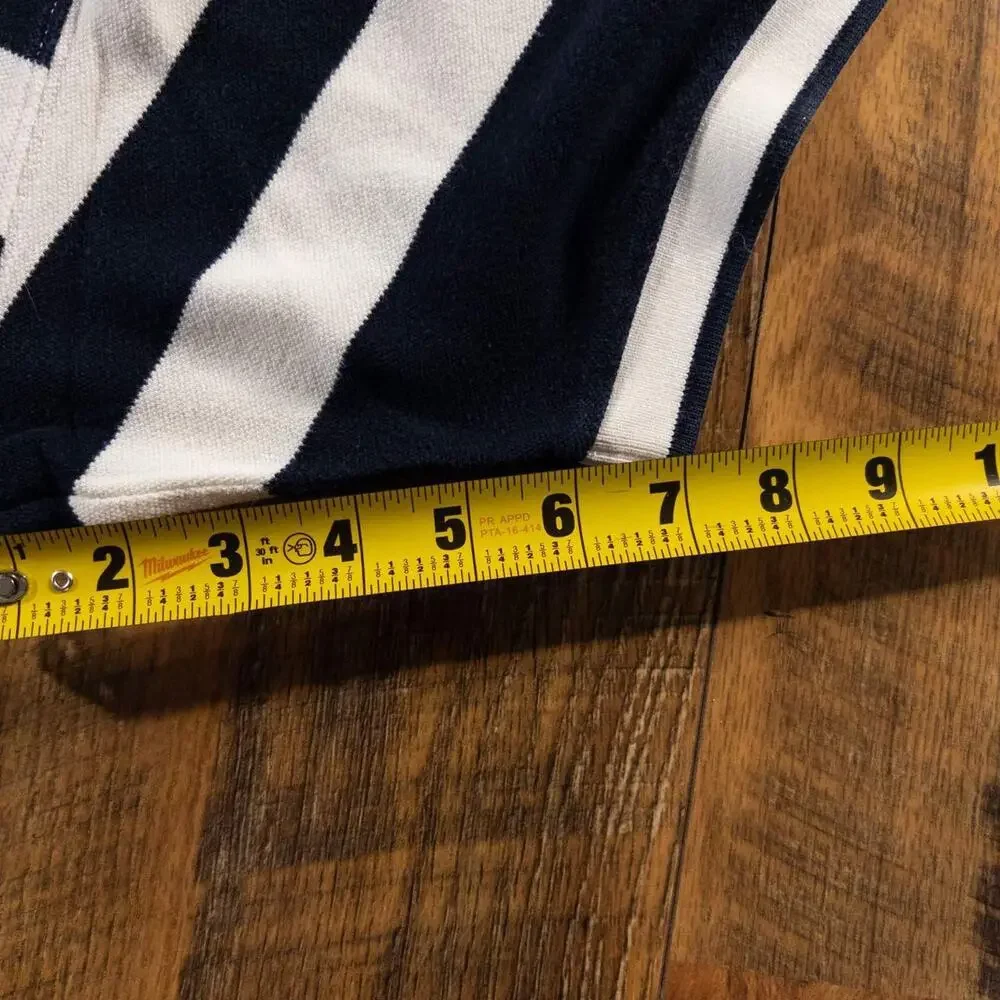 Chaps Ralph Lauren Men's 3XL Navy White Striped Rugby Polo Shirt Vintage 90s